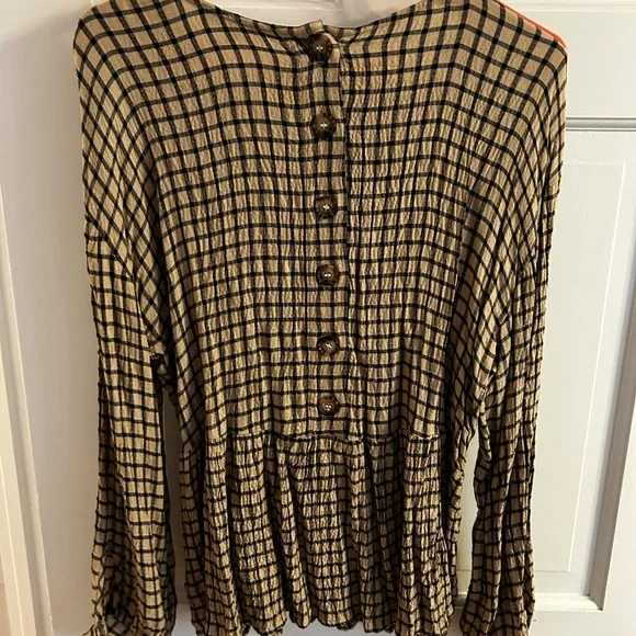 Madewell Plaid Long Sleeve Top - Picture 4 of 4